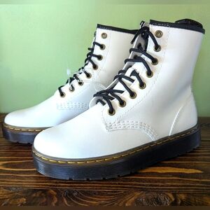 White Leather Doc Martens Boots
